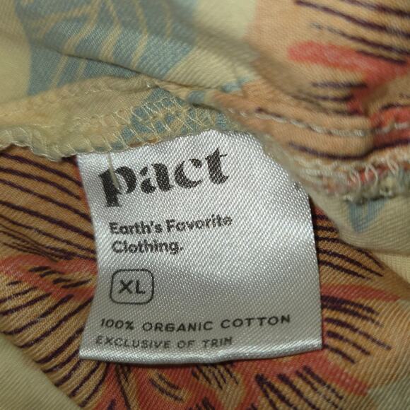 Pact Womens XL Organic Cotton Floral Shorts Yellow Boho Eco-Friendly Beach Comfy - Picture 14 of 15